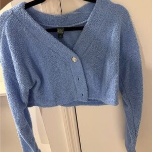 Wild Fable Blue Fuzzy Knit Cardigan